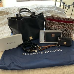 Dooney & Bourke Pebble Leather Brenna satchel wallet, and coin purse.